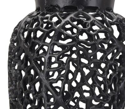 Black-Cast-Lattice-Floor-Standing-Vase-Image-Two